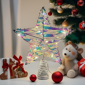 Luxury Soft Five-Pointed <b>Star</b> <b>Christmas</b> Tree Top LED <b>Lights</b> Plastic Battery Operated Luminous Decoration for Home - Product Image 6