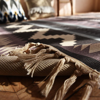 Bohemian Style Linen Floor Mat Long Tatami Rectangle Carpet Geometric Home Use Living Room Carpet Area Rugs Sets 20cm Pile