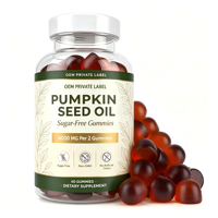 Gummies véganes à l'huile de graines de citrouille sans sucre, à la pectine, 4000 mg par portion, à base de plantes naturelles, 60 unités, vente chaude, OEM disponible