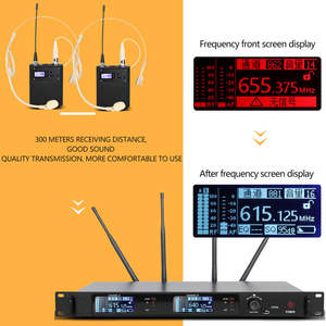 Ensemble de microphones sans fil portables professionnels OEM DR80A UHF pour l'enseignement, la prédication et les conférences - Product Image 5