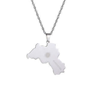 Collar de Oro Antideslustre de Moda, 14k 18K, Acero Inoxidable 316L, Colgante con Mapa de Kurdistán, para Mujeres, Hombres y Niñas - Product Image 5