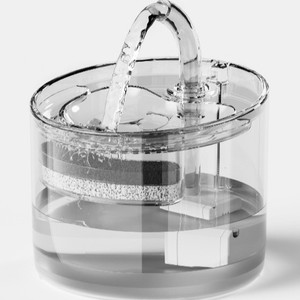 Distributeur d'eau automatique pour animaux de compagnie Petwant 2L transparent, avec circulation d'eau, pour chat et chien, design arrondi, prise européenne détachable - Product Image 1