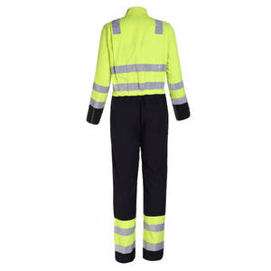 Combinaison Jaune Haute Visibilité Résistante aux Flammes en Tissu Modacrylique/Coton EN11611 EN11612 EN1149 EN20471 Vêtements <span class=keywords><strong>de</strong></span> Sécurité - Product Image 6
