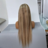 Cabello Virgen Vietnamita al por Mayor, Liso Natural, Rubio con Mechas HD para Pelucas con Frente de Encaje y Gorra Pequeña para Mujeres Negras