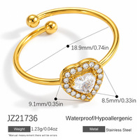 Ensemble de bagues empilables SUMMLY rétro carrées en zircon et perles, motif fleur et cœur, plaqué or 18 carats, ajustables, pour femme, usage quotidien, fête, cadeau