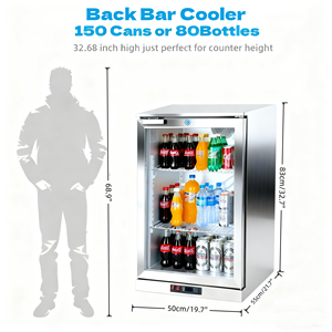 Nuelead NE-100CS 108L Réfrigérateur de bar à cocktails à affichage numérique en acier inoxydable, haute efficacité, faible bruit, 2~10 - Product Image 2