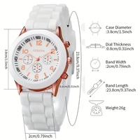 Jam tangan kuarsa silikon Analog wanita, 5 buah/Set jam tangan Fashion kasual gelang Nadi marmer