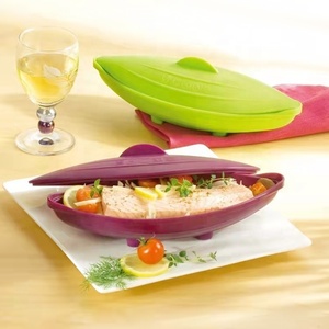Casserole vapeur en silicone antiadhésive avec logo personnalisable, couvercle en verre/silicone, écologique, capacité 2L, pour usage domestique, cuisson à la vapeur - Product Image 1