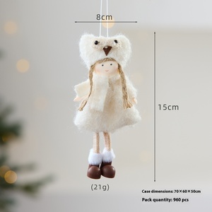 Colgante de muñeco de Ángel de Navidad hecho a mano, adornos colgantes de árbol de Navidad de Cauchy, decoraciones navideñas Ins - Product Image 6