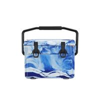 Glacière portable en LLDPE moderne rotomoulé à poignée orange, très vendue, 12 L, pour le camping, les canettes, les fruits et les boissons