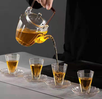Service à thé en verre Borosilicate, vente en gros, résistante à la chaleur, tasse à thé en verre transparent 500ml, livraison gratuite