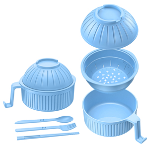 Tazón de ensalada personalizado, contenedor de almacenamiento de alimentos, tazones de plástico para microondas, tazón para fideos instantáneos con palillos y herramienta para desmenuzar pollo - Product Image 2