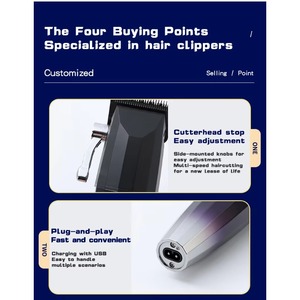 Tondeuse à cheveux professionnelle sans fil réglable à lame en T, rechargeable par USB, pour hommes, avec écran en anglais - Product Image 5