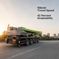 Grúa de camión usada de 25t ZL25T, pluma principal de 42m, brazo auxiliar de 8m, máquina de elevación pesada con cable de 4400kg