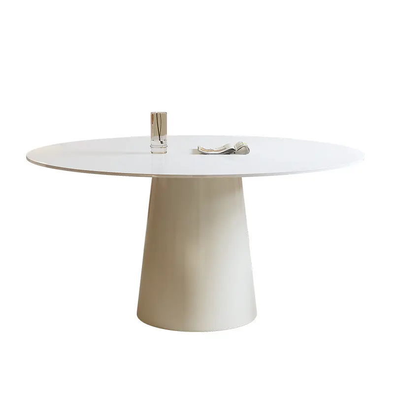 Moderne Minimalistische Ronde Eettafel En Stoel Set Wit Ideaal Voor Kleine Ruimtes