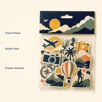 Pack d'autocollants sur le thème du voyage personnalisé pour journal, carnet, étiquette de bagage et décoration de papeterie