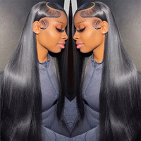Proveedor de Pelucas de Cabello Humano Liso Natural sin Pegamento con Encaje Completo HD para Mujeres Negras, Pelucas de Cabello Virgen con Cutícula Alineada, Alibaba