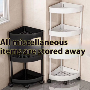 Étagère de rangement triangulaire en plastique à 5 niveaux <span class=keywords><strong>pour</strong></span> cuisine, salle de bain, organisateur sur pied <span class=keywords><strong>pour</strong></span> toilettes - Product Image 6