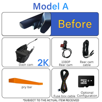 Holroadx Caméra embarquée 4G à double objectif avec vision nocturne pour Ford EcoSport/Ranger Wildtrak/Fiesta/Everest Asie Europe Afrique Plug&Play