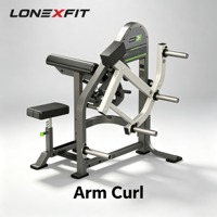 Machine à curls à charge libre, série trois rails, réglage multiple des sièges, 5 profils de résistance, acier inoxydable, usage commercial pour salle de sport
