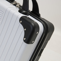 Petite valise à rayures en plastique de 14 pouces pour femme, avec fermeture éclair, poignée supérieure, légère, idéale pour les voyages, cadeau