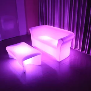 2024 New LED Modern Living Room Sofa Sets Light Bar Furniture Plastic Sofas For Nightclub Lounge Couch Set