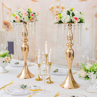 Accessoires de mariage WH, style européen, ensemble de fleurs en fer forgé en queue de poisson, décoration de table principale, table d'accueil, ustensiles de table en cristal