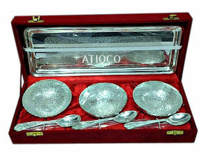 Juego de regalo corporativo en forma de cuenco de loto Chapado en plata pura diseñado llamativo disponible a un precio nominal y razonable - Product Image 3