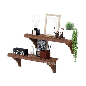 Wooden <b>Wall</b> <b>Mounted</b> <b>Shelf</b> Rectangle 1 Tier Living Room Storage Display Rack For Plants Photos Decor - Product Image 5