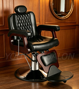Chaise de barbier professionnelle, chaise de salon hydraulique inclinable, mobilier de salon classique en PU imperméable pour salon de coiffure, barbier pour <span class=keywords><strong>hommes</strong></span> - Product Image 1
