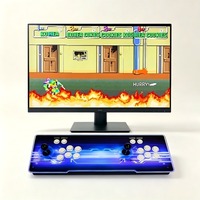 Console de jeu d'arcade rétro classique pour 2 joueurs avec manettes électroniques, batterie rechargeable, connectivité RF et prise en charge de la langue anglaise