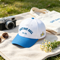 Casquette de golf personnalisée avec logo brodé, bicolore blanc et bleu, casquette de baseball sportive pour hommes et femmes, chapeau de soleil pour l'extérieur