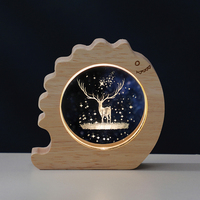 Lampe de nuit globe en résine sculptée en 3D avec prise USB LED, ornement de bureau créatif, cadeau