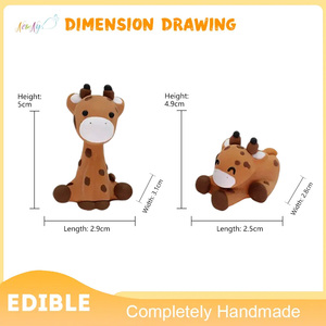 Prêt à expédier, en stock : Décorations de gâteaux 3D comestibles en <span class=keywords><strong>sucre</strong></span>, série animale, girafe faite à la main, pour fêtes et cupcakes - Product Image 2