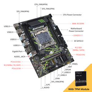 NOUVEAU Kit PC de bureau X99-XD4 Matx NVMe M2 WiFi6 Sata3.0 4X DDR4 Ram avec Intel Xeon E5 <span class=keywords><strong>2680</strong></span> <span class=keywords><strong>V4</strong></span> TPM2.0 Combo carte mère X99 - Product Image 5