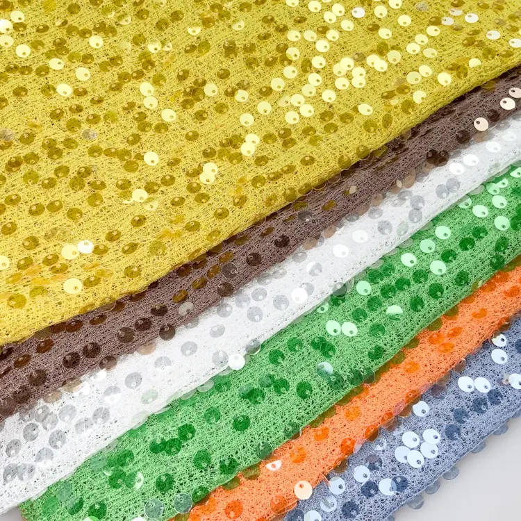China textile factory price mesh 3D big light sequin fabric quality for fashion design garment S-11271B