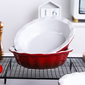 الشمال نمط السيراميك العميق الحجري فطيرة لوحة طبق التقديم جولة البيتزا مقلاة خبز - Product Image 4