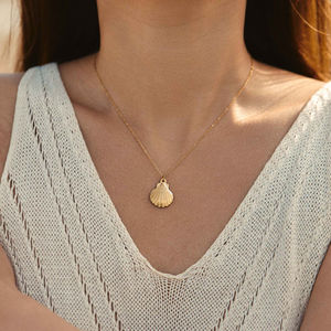 G4369 оптовая продажа ретро геометрический корпус из нержавеющей стали ожерелье для женщин в богемном стиле с жемчугом декоративный кулон для подарка - Product Image 4