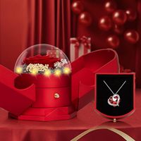 Konservierte Echte Rote Rose Halskette - Geburtstagsgeschenke für Frauen Freundin Mutter Oma - Valentinstag Muttertag Weihnachten