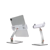 Support de téléphone universel BX-07A, réglable, pliable, en aluminium, support de téléphone de bureau, support de tablette rotatif à 360° en métal pour l'école, la bibliothèque
