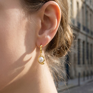Edelstahl-Ohrringe mit künstlichen Perlen für Damen, minimalistischer, eleganter Ohrschmuck, Geschenk für sie, für den täglichen Gebrauch, Hochzeitsfeier - Product Image 3