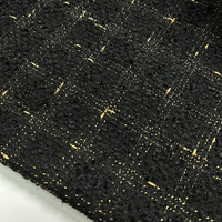 Tissu en tweed mélangé à carreaux tissés style Chanel pour manteaux, costumes et sacs pour femmes C-1