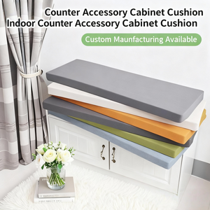 Coussins de banc d'extérieur matelassés imperméables en cuir personnalisés avec insert en mousse à mémoire de forme, amovibles et lavables, forme oblongue solide - Product Image 1