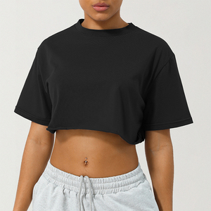 Young Girls Oversized Workout Crop Tank <strong>Tops</strong> <strong>for</strong> <strong>Women</strong> Short Sleeve Yoga <strong>Tops</strong> T-Shirt Gym Clothes Cropped Round Neck Yoga Shirts - Product Image 3