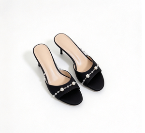 <b>Women</b> Matte PU High Heels Square Heel Slingback Slip-On Closed Toe Summer Commute <b>Shoes</b> 5cm <b>Rubber</b> Wedges kitten heel mule <b>shoes</b> - Product Image 4