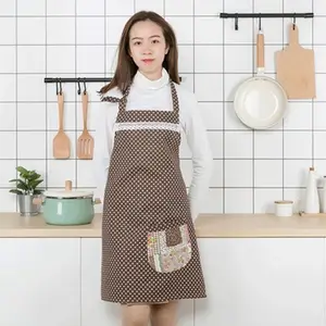 Celemek dapur Ceylin Model tahan air, kain Panama (Bebek) dengan tahan air noda katun tahan air pencetakan Digital