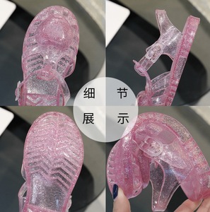 Sandales en PVC pour enfants, filles et garçons, avec cœurs en cristal, style Baoto, pour l'été, vente en gros - Product Image 6