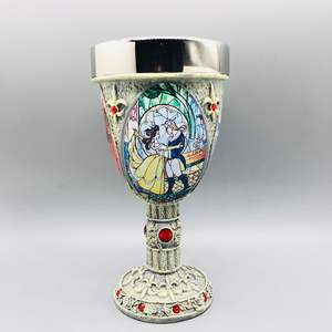 Pintado a mano La Bella y La Bestia Bella bola escena Copa resina decoración Grial esqueleto Jack decoración taza - Product Image 1