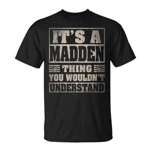 Camiseta It's A Madden Thing, color negro, unisex, talla para adultos - Product Image 1