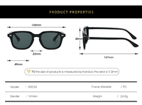 Lunettes de soleil anti-lumière bleue pour hommes et femmes Fashion Square, UV400, classiques, avec logo personnalisé